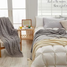 Coffee Knitted Throw Blanket for Couch, Soft, Cozy Machine Washable 100% Cotton Sofa Knit Blankets, Heavy 3.0lb Weight, 51 x 63 Inches